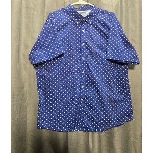 IZOD Watermelon Print Button Up‎ Short Sleeve Shirt XXL